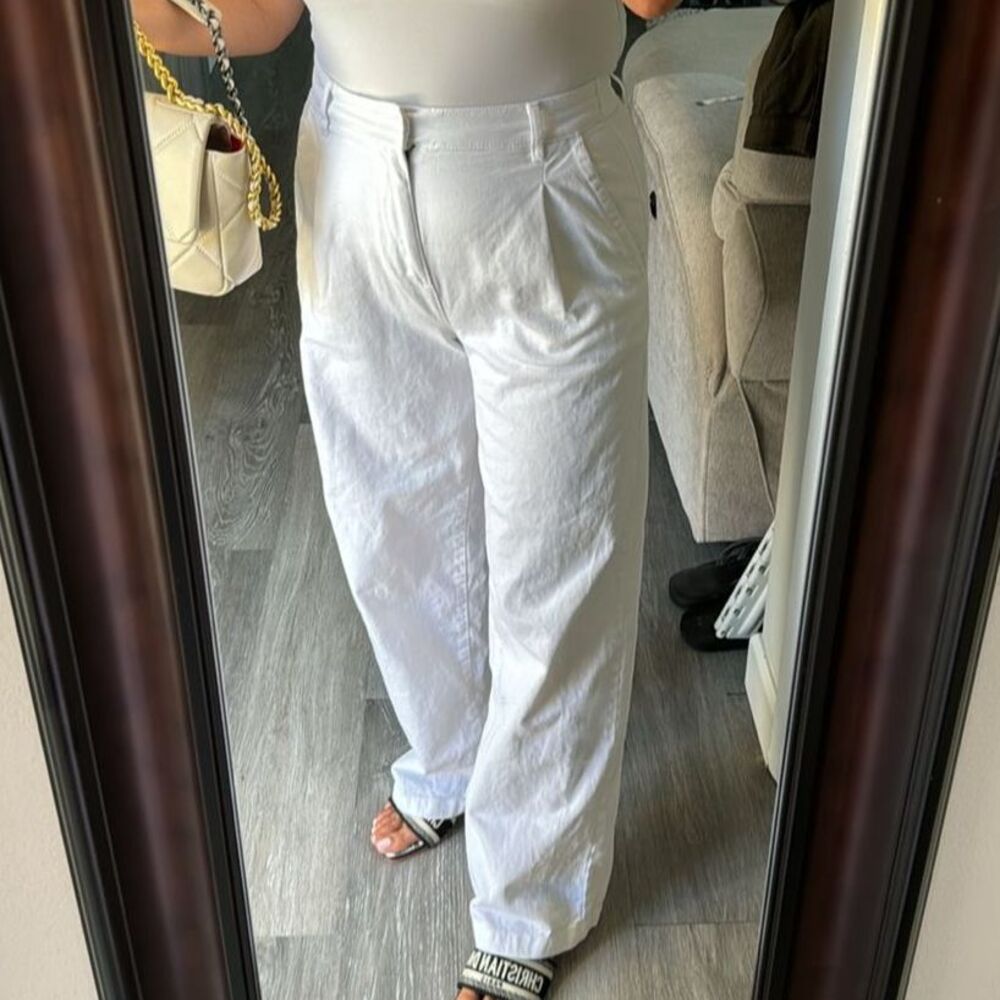 Garage Women White Wide Leg Loose Fit Stretch High Waist Trouser Jeans size P/S